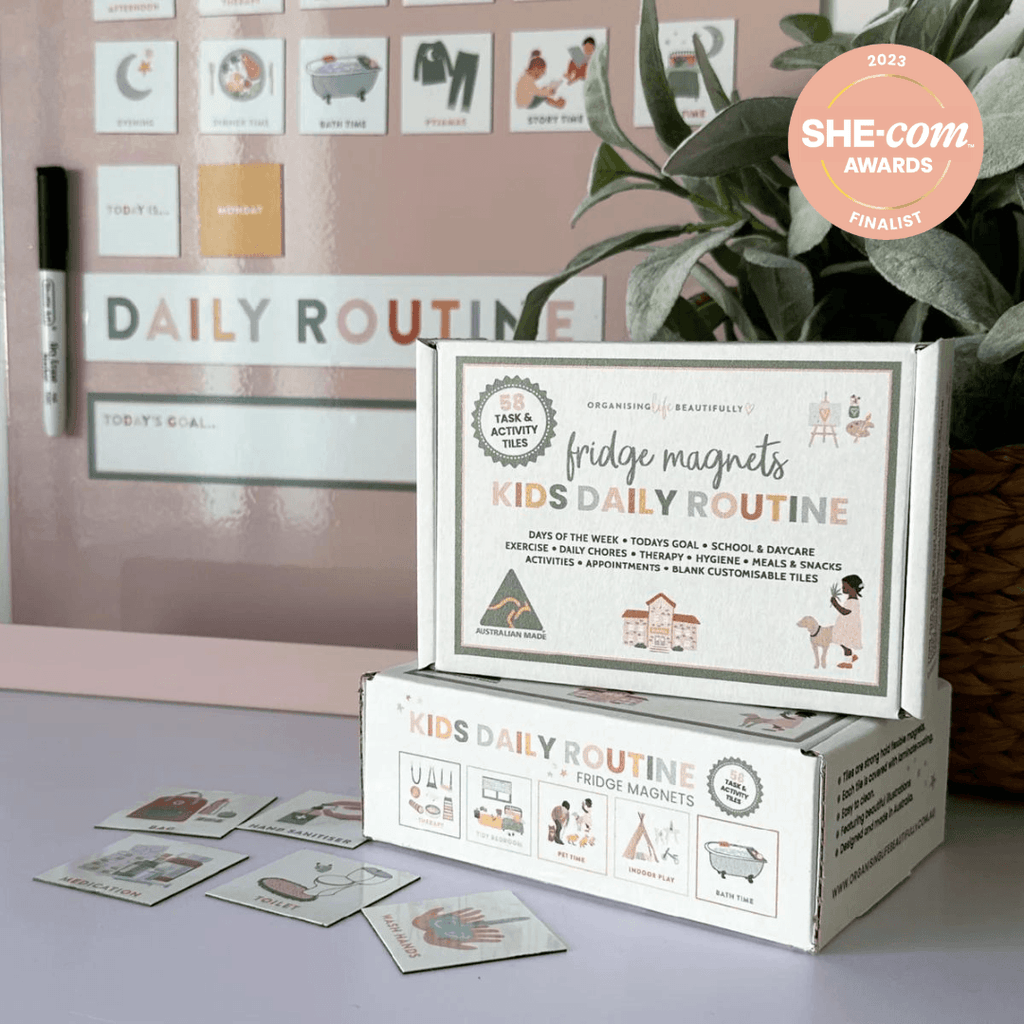Kids | Daily Routine Magnets | Visual activity and task guide - Organising Life Beautifully