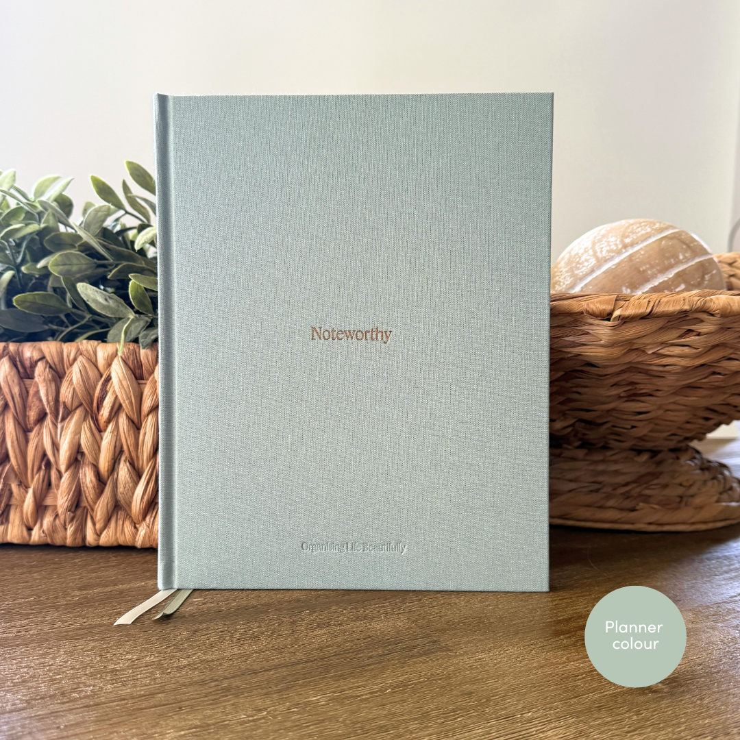 Paper | Noteworthy Linen Hardcover Notebook | 100 Pages | Leaf Organising Life Beautifully
