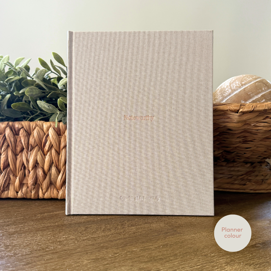 Paper | Noteworthy Linen Hardcover Notebook | 100 Pages | Ecru Organising Life Beautifully