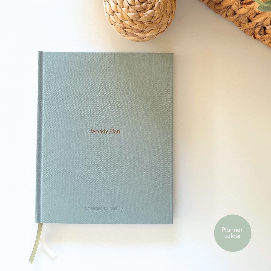 Paper | Weekly Plan Linen Hardcover Planner | 6-Month Organiser | Leaf ...