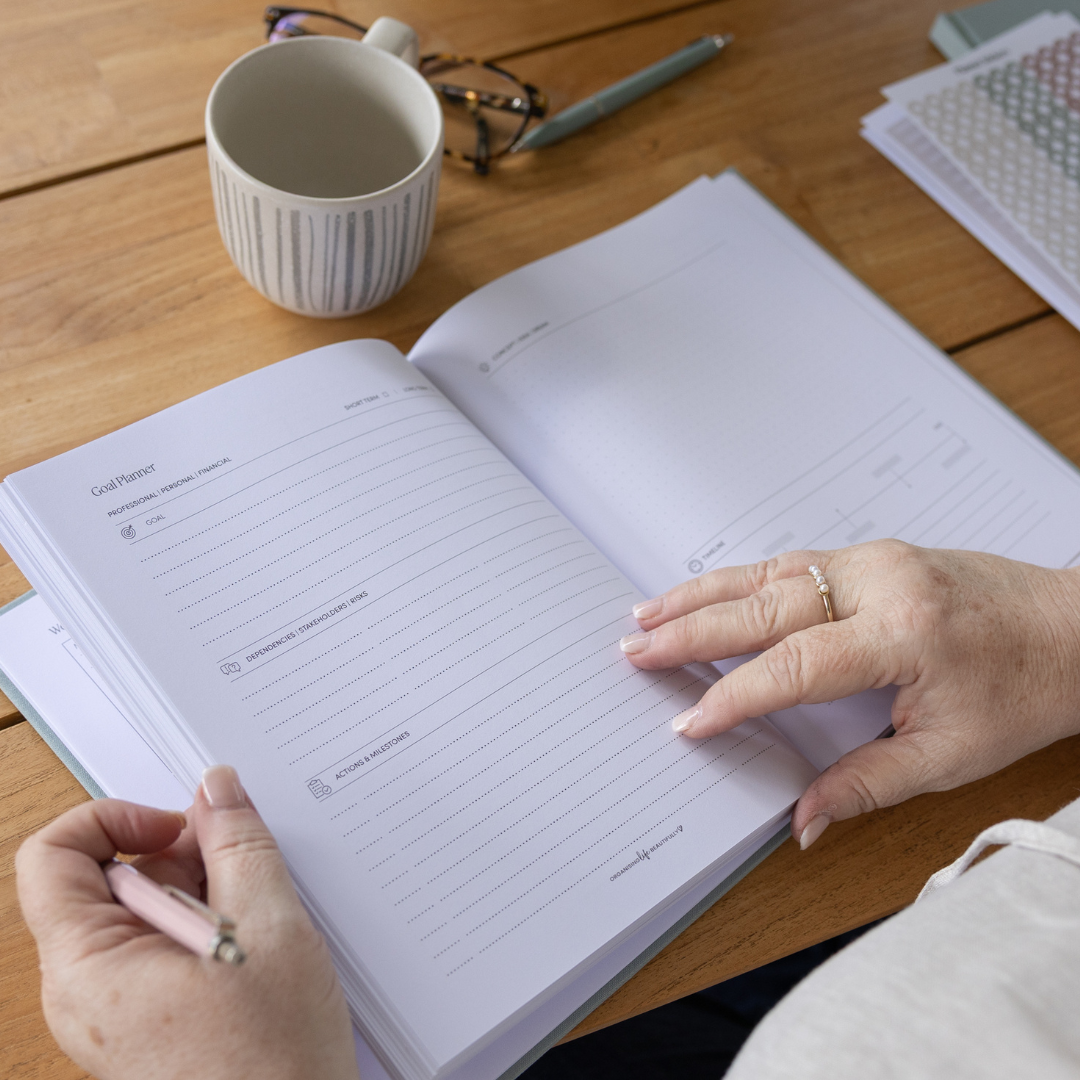 Linen Plan Paper | Weekly Plan Linen Hardcover Planner | 6-Month Organiser | Leaf ...