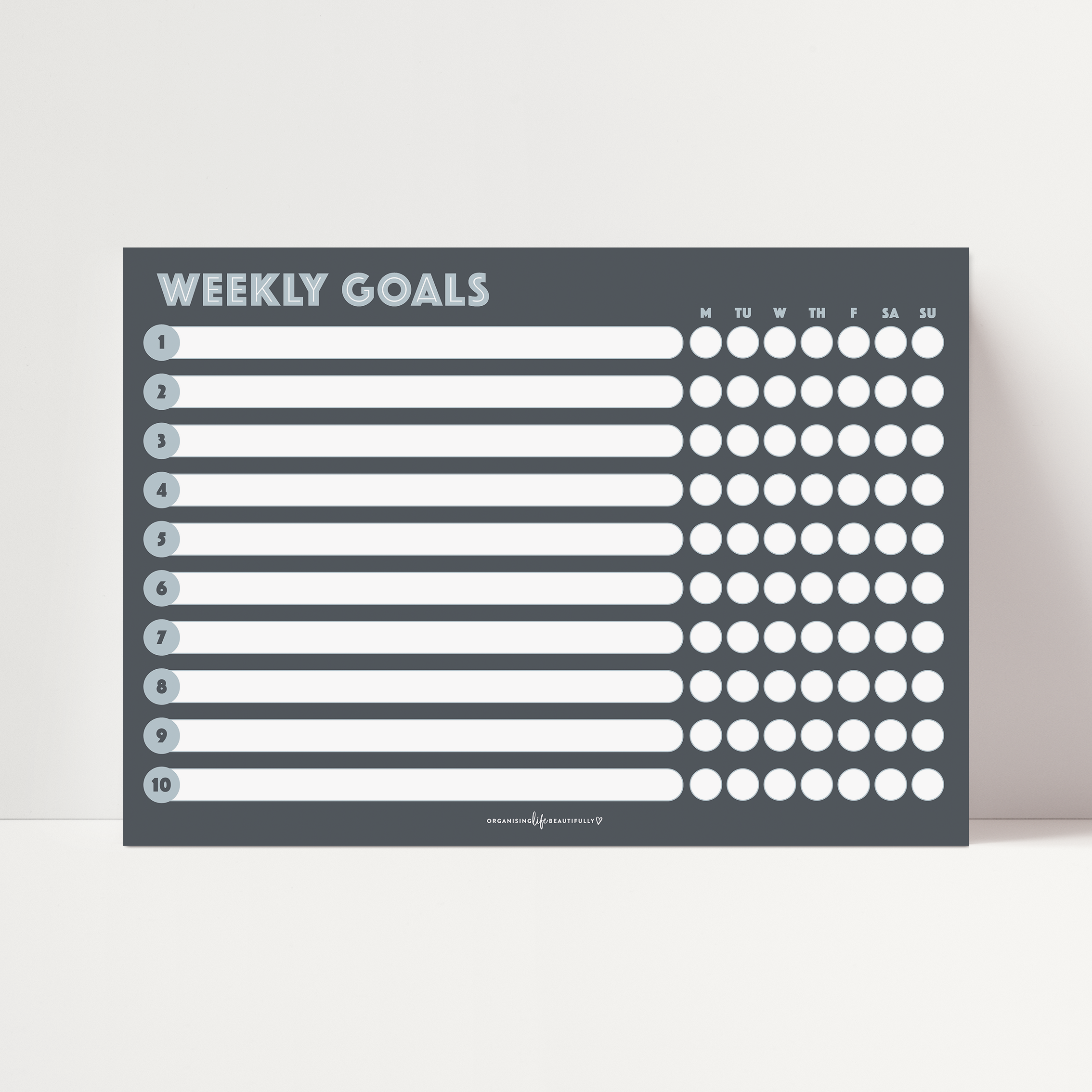 Magnet | Kids Reward Chart - Shades of Blue (A4) Organising Life Beautifully