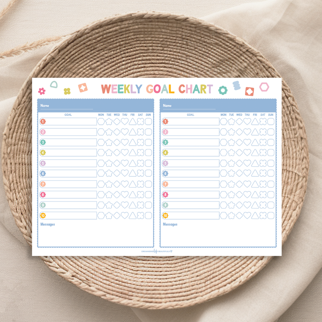 Weekly Goal Chart for Two Kids - Limited Edition (A3 - Landscape ...