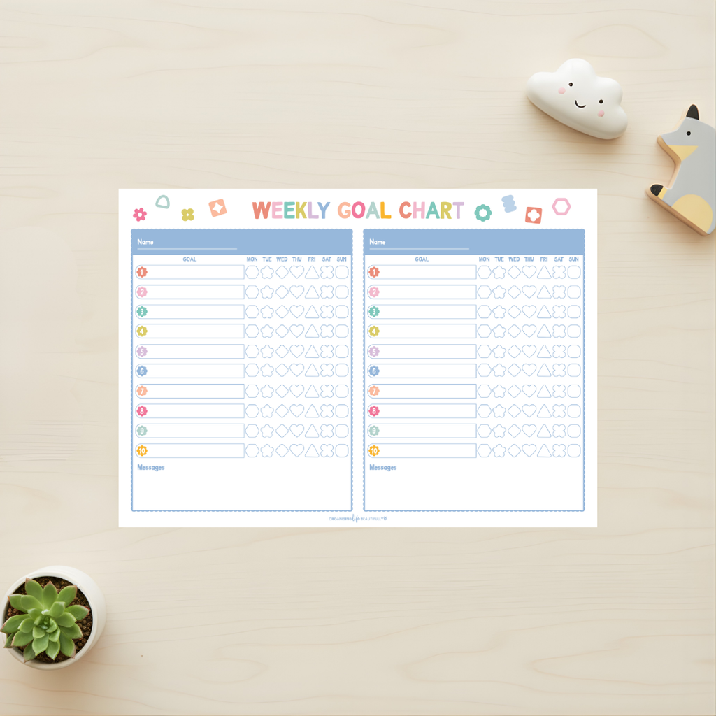 Weekly Goal Chart for Two Kids - Limited Edition (A3 - Landscape ...
