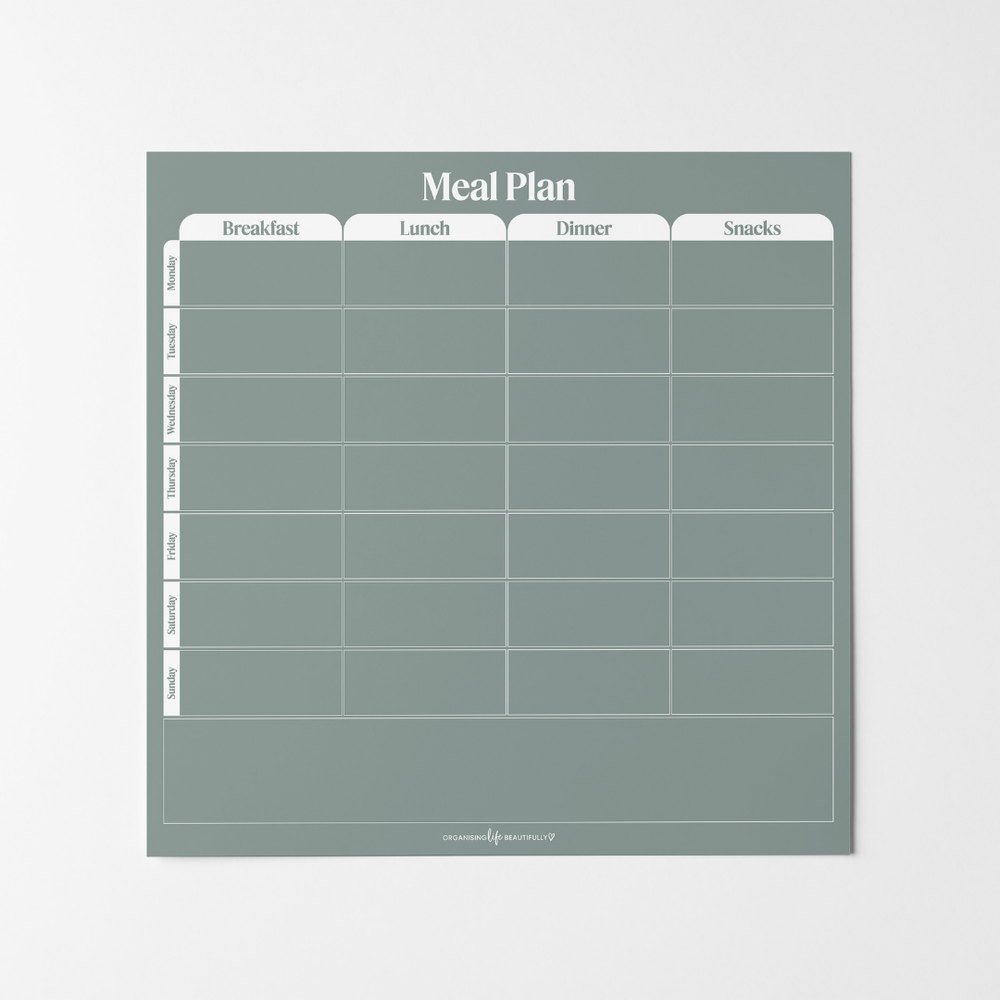 Peel & Stick Wall Planner | Reusable Meal Planner (40x40cm) Fern Organising Life Beautifully