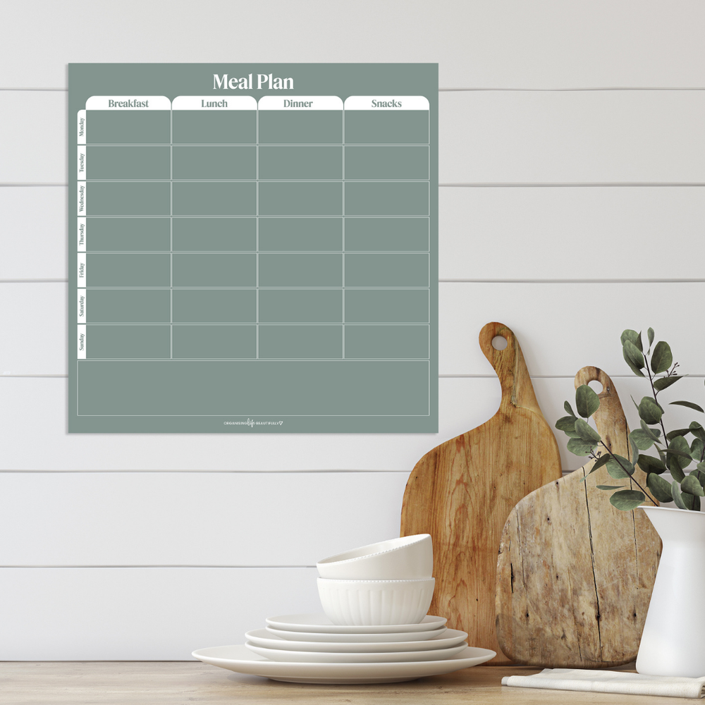 Peel & Stick Wall Planner | Reusable Meal Planner (40x40cm) Fern Organising Life Beautifully