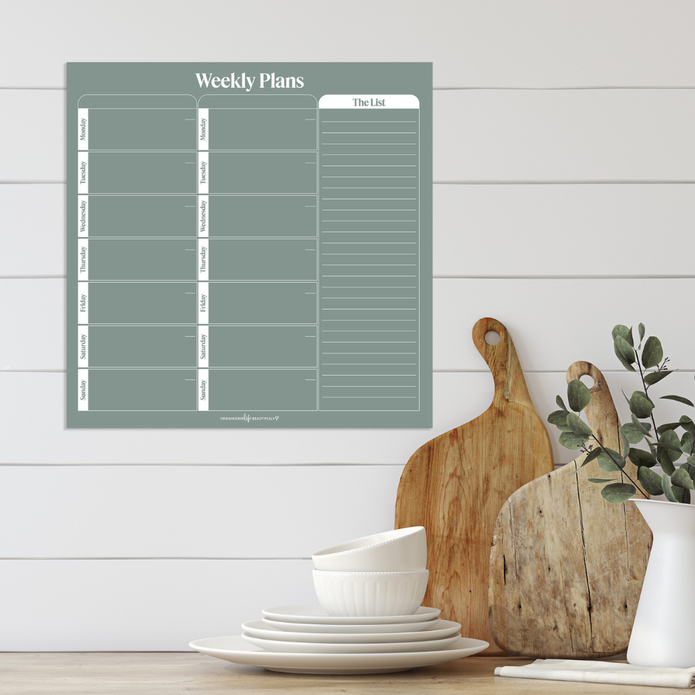 Peel & Stick Wall Planner | Reusable Weekly Planner (40x40cm) Fern Organising Life Beautifully