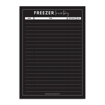 Magnet | Freezer Inventory/Tracker - Classic Black - Organising Life Beautifully