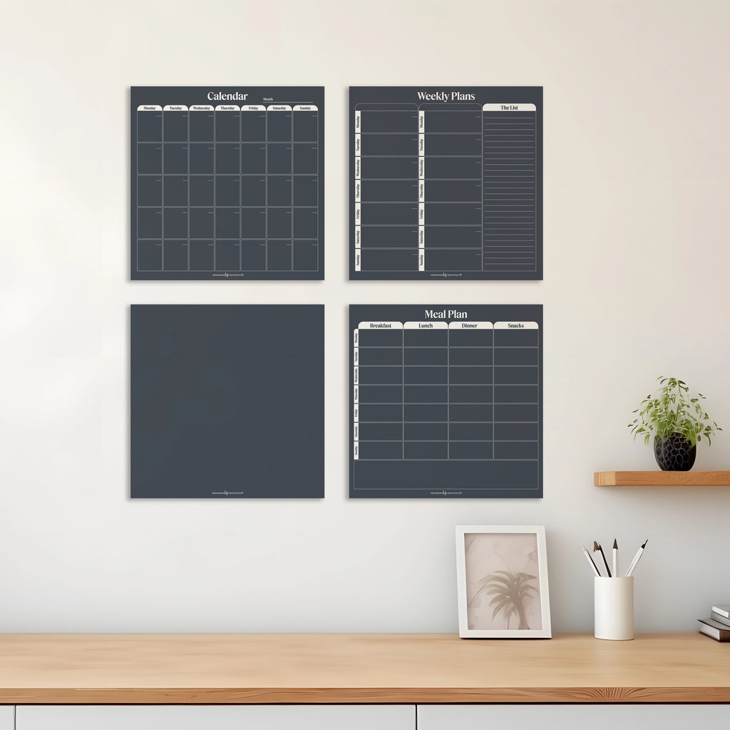 Bundle | Peel & Stick Wall Planner Set – Reusable Weekly, Meal & Calendar Planner (40x40cm) | Ink Organising Life Beautifully