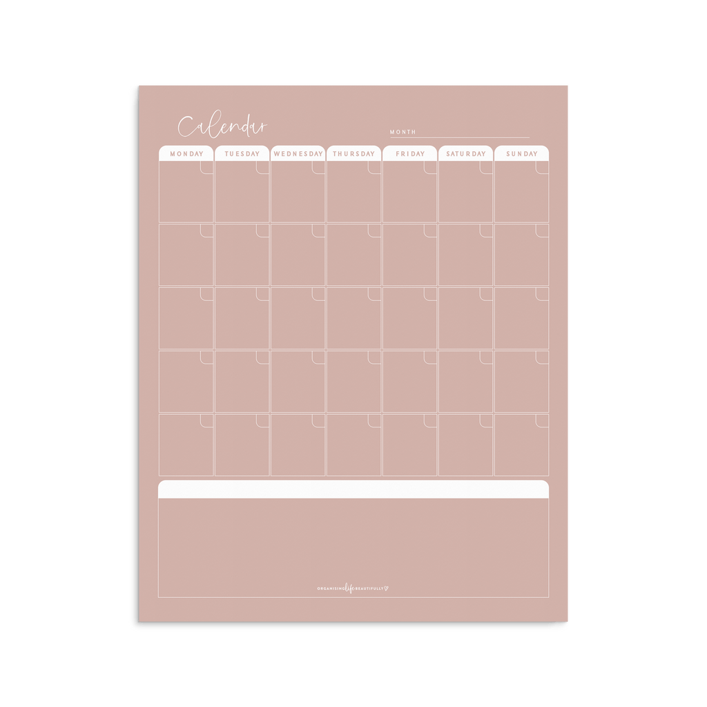 Blush Pink Family Wall Calendar Perpetual Reusable Organising blush-pink-family-wall-calendar-perpetual-reusable-organising