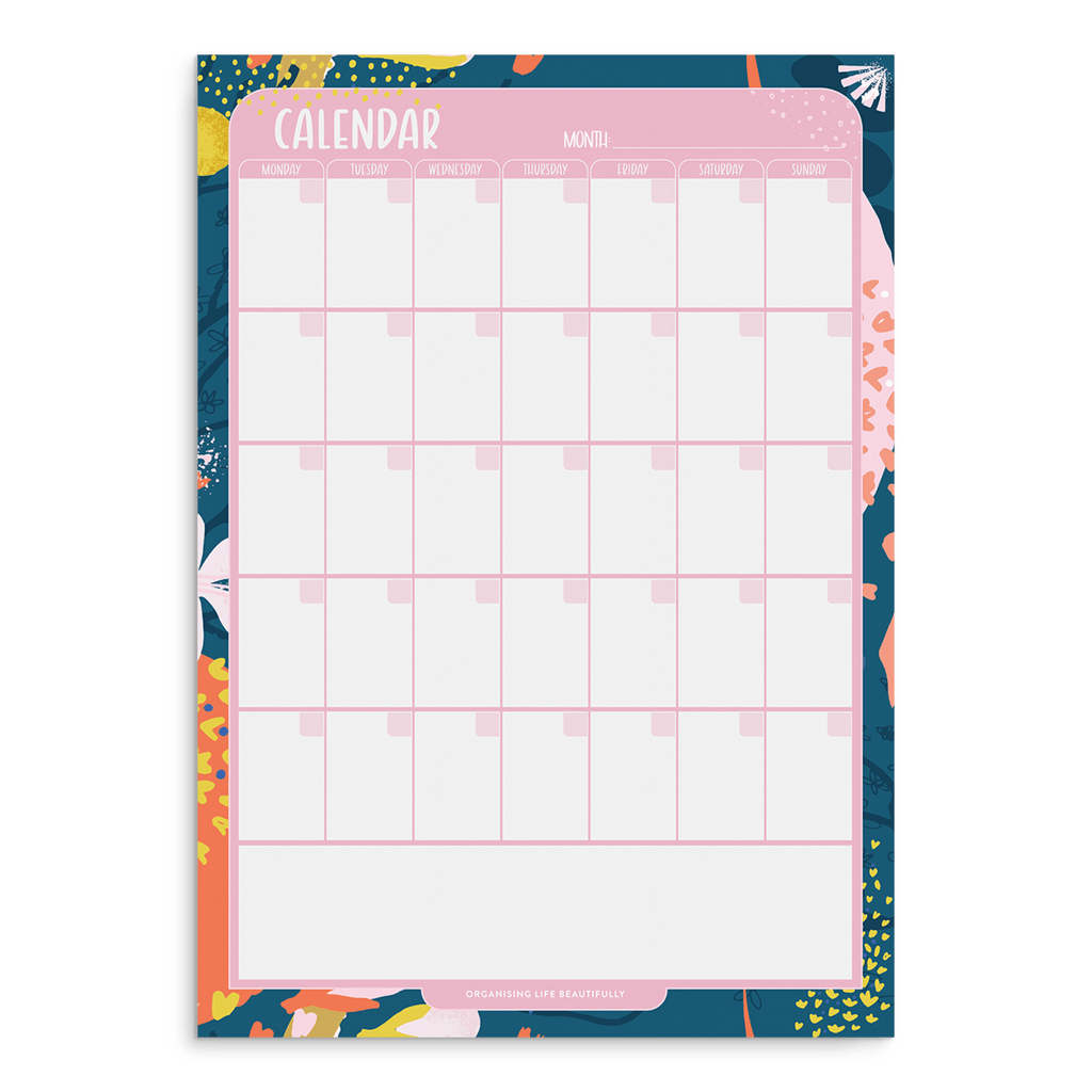 Magnet | Monthly Reusable Fridge Calendar - Confetti - Organising Life Beautifully