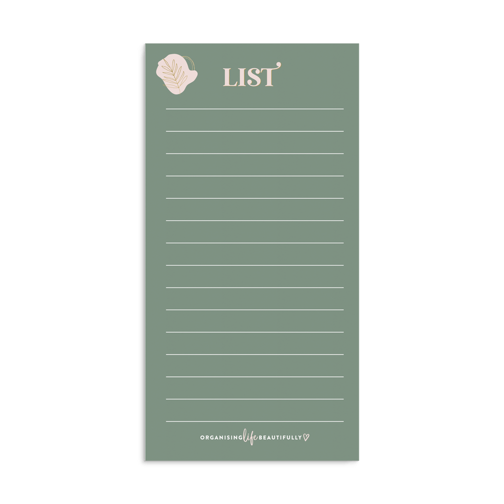 Magnet | Reusable Shopping/To-Do List - Green - Organising Life Beautifully
