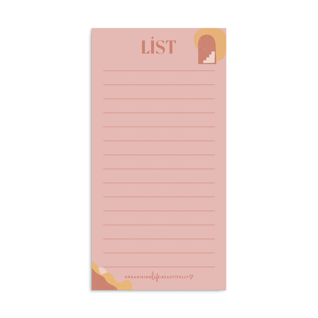 Magnet | Reusable Shopping/To-Do List - Pink - Organising Life Beautifully